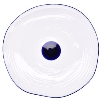 Lėkštė DUKA KROG 31 cm balto tamsiai mėlyno porceliano