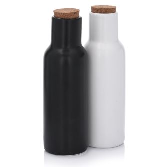 2 buteliukų rinkinys aliejui ir actui DUKA OLJA 300 ml balto juodo porceliano