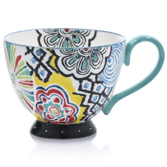 DUKA FLORIST puodelis 400 ml turkio geltonumo porcelianas