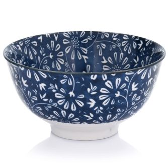 Dubuo DUKA HOKKAIDO 400 ml tamsiai mėlyno porceliano su gėlėmis