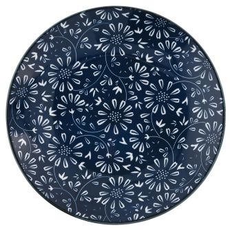 DUKA HOKKAIDO gėlių pusryčių lėkštė 19 cm tamsiai mėlynos spalvos porcelianas