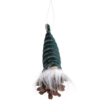 Kalėdų eglutės pakabukas nykštukas kankorėžis DUKA TONTTU 10 cm žalios spalvos