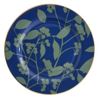 Pusryčių lėkštė DUKA SKADI 20 cm, tamsiai mėlyna, žalia, porcelianinė