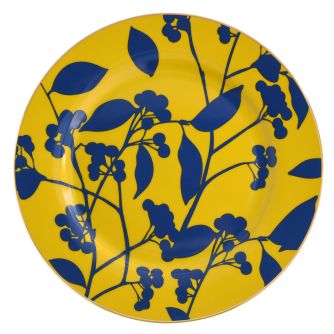 Pusryčių lėkštė DUKA SKADI 20 cm, geltona, tamsiai mėlyna, porcelianinė
