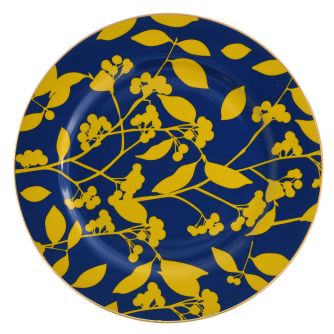 DUKA SKADI pietų lėkštė 27 cm, geltona tamsiai mėlyna, porcelianas
