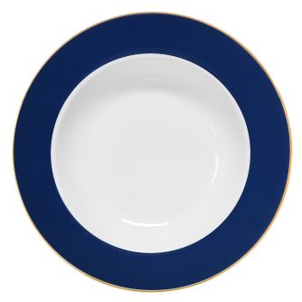 DUKA SKADI gilios sriubos lėkštė, 22 cm, tamsiai mėlyna, balta, porcelianinė