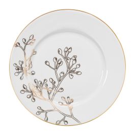 DUKA TREVLIG šakelės pusryčių lėkštė 20 cm balto aukso porcelianas